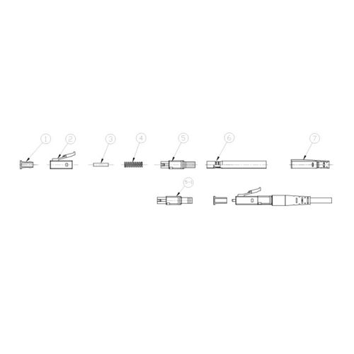ชุดปลายเครื่องเชื่อมต่อไฟเบอร์ออปติก LC ตาม UL94 V-0 และ IEC61754-20