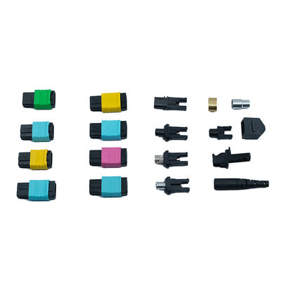Quick Connect Fiber Optic Connectors mpo om4 om5 เครื่องเชื่อมไฟเบอร์ออปติกที่ติดตั้งได้ในสนาม
